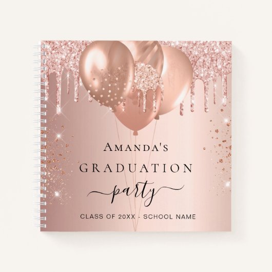 Carnet Parties scintillant rose or blush (Devant)