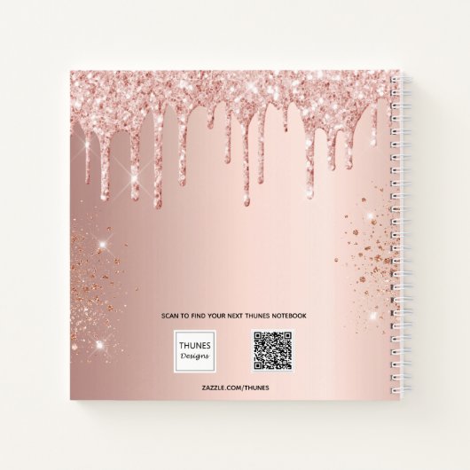 Carnet Parties scintillant rose or blush (Dos)