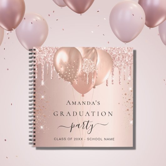 Carnet Parties scintillant rose or blush