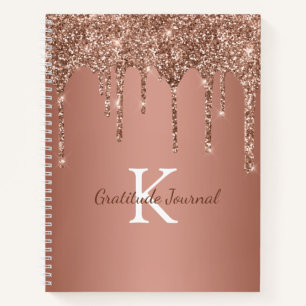 Carnet Parties scintillant rose or goutte Monogramme Jour
