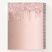 Carnet parties scintillant rose or gouttes glam rose nom  (Dos)