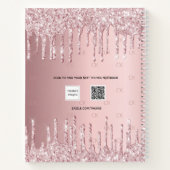 Carnet Parties scintillant rose pâle gouttes de script mo (Dos)