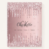 Carnet Parties scintillant rose pâle gouttes de script mo (Devant)