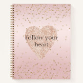 Carnet Parties scintillant rose pâle Love Gold Confetti C (Devant)