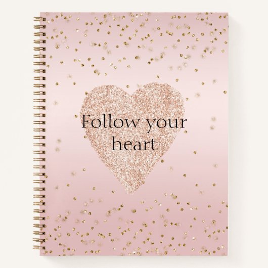 Carnet Parties scintillant rose pâle Love Gold Confetti C (Devant)