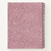 Carnet Parties scintillant rose Rose or Monogramme Script (Dos)