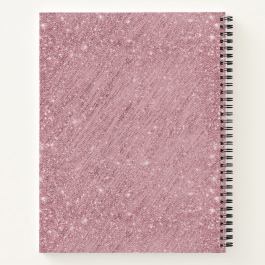 Carnet Parties scintillant rose Rose or Monogramme Script (Dos)