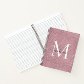 Carnet Parties scintillant rose Rose or Monogramme Script (Intérieur)