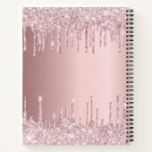 Carnet Parties scintillant rose rose poussiéreux gouttes  (Dos)