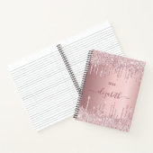 Carnet Parties scintillant rose rose poussiéreux gouttes  (Intérieur)
