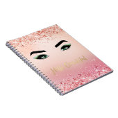 Carnet Parties scintillant Rose Vert Yeux Oeil Oeil Lashe (Côté Droit)