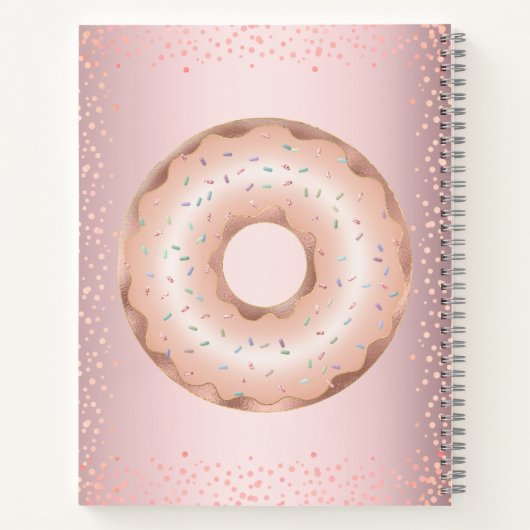 Carnet Parties scintillant rose vif beignets nom moderne  (Dos)