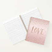 Carnet Parties scintillant rose vif Love Gold Confetti (Intérieur)