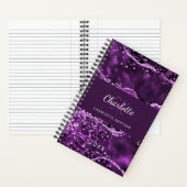 Carnet Parties scintillant rose violet agneau marbre mono (À l'intérieur)