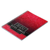 Carnet Parties scintillant rouge Ombre éclaboussures noir (Côté gauche)