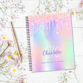 Carnet Parties scintillant sketchbook gouttes arc-en-ciel
