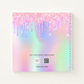 Carnet Parties scintillant Sketchbook gouttes holographiq (Dos)