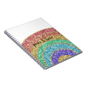 Carnet Parties scintillant Sparkle Gold Rainbow personnal (Côté Droit)