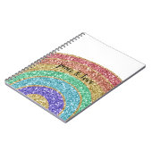 Carnet Parties scintillant Sparkle Gold Rainbow personnal (Côté gauche)