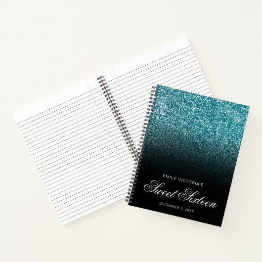 Carnet Parties scintillant turquoise Black Ombre Sweet si (Intérieur)