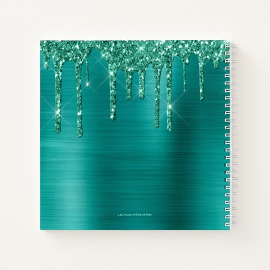 Carnet Parties scintillant Turquoise de goutte brossé Des (Dos)