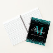 Carnet Parties scintillant Turquoise de Monogramme noir t (Intérieur)