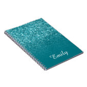 Carnet Parties scintillant turquoise et Ombre personnalis (Côté Droit)