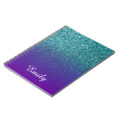 Carnet Parties scintillant turquoise et Ombre pourpre Per (Côté gauche)