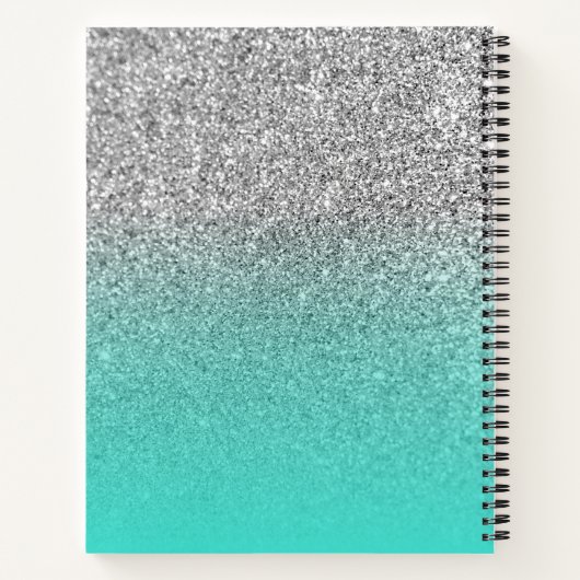 Carnet Parties scintillant Turquoise et Silver Ombre pers (Dos)
