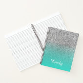 Carnet Parties scintillant Turquoise et Silver Ombre pers (Intérieur)