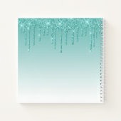 Carnet Parties scintillant Turquoise moderne et tendance (Dos)