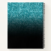 Carnet Parties scintillant turquoise noir Ombre dessin pe (Dos)