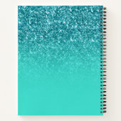 Carnet Parties scintillant turquoise Turquoise Ombre Dess (Dos)