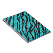 Carnet Parties scintillant turquoise Zebra Print (Côté Droit)