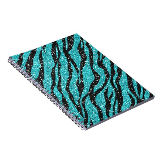 Carnet Parties scintillant turquoise Zebra Print (Côté Droit)