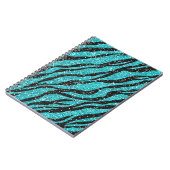 Carnet Parties scintillant turquoise Zebra Print (Côté gauche)