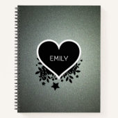 Carnet Parties scintillant verte gris moderne (Devant)