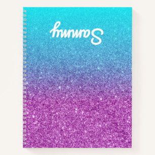 Carnet Parties scintillant violet Aqua Ombre à gauche
