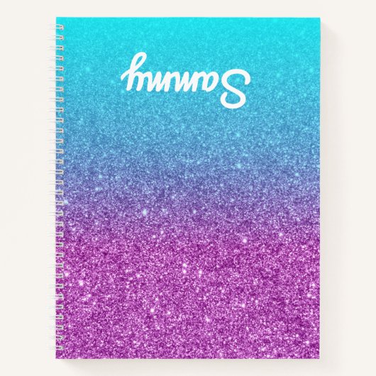 Carnet Parties scintillant violet Aqua Ombre à gauche (Devant)