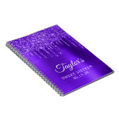 Carnet Parties scintillant violet de goutte à goutte Glam (Côté Droit)