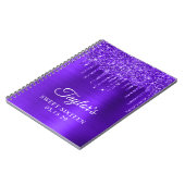 Carnet Parties scintillant violet de goutte à goutte Glam (Côté gauche)