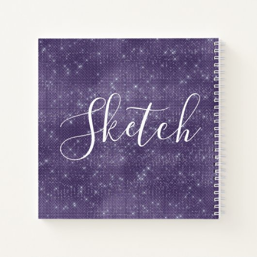 Carnet Parties scintillant violet Élégant Script Votre no (Dos)
