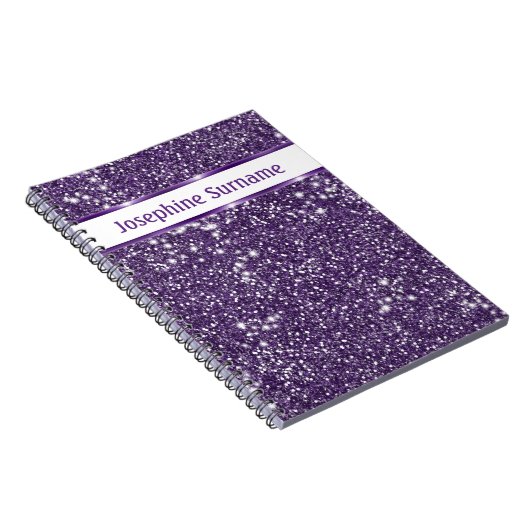Carnet Parties scintillant violet Faux, texture Look avec (Côté Droit)