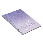 Carnet Parties scintillant violet moderne étincelles Nom  (Côté Droit)