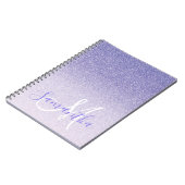 Carnet Parties scintillant violet moderne étincelles Nom  (Côté gauche)