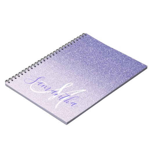 Carnet Parties scintillant violet moderne étincelles Nom (Côté gauche)