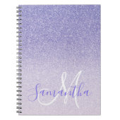 Carnet Parties scintillant violet moderne étincelles Nom  (Devant)