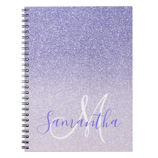 Carnet Parties scintillant violet moderne étincelles Nom  (Devant)