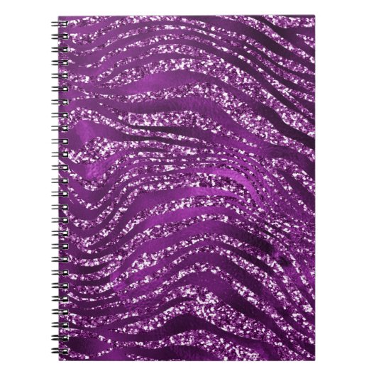 Carnet Parties scintillant violet Ombre glam Tiger Stripe (Devant)