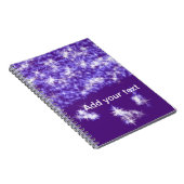 Carnet Parties scintillant violet simple étoiles scintill (Côté Droit)